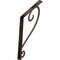 Ekena Millwork Edwards Wrought Iron Bracket, (Single center brace), Antiqued Bronze 1 1/2"W x 12"D x 15"H BKTM01X12X15SEDABZ - alternate 1